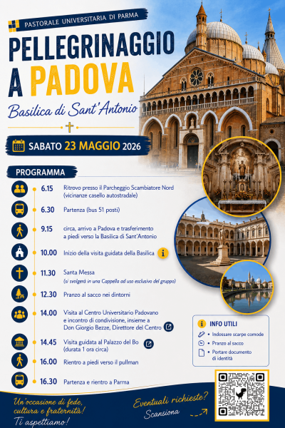 Pellegrinaggio Pastorale Universitaria a Padova – PROGRAMMA